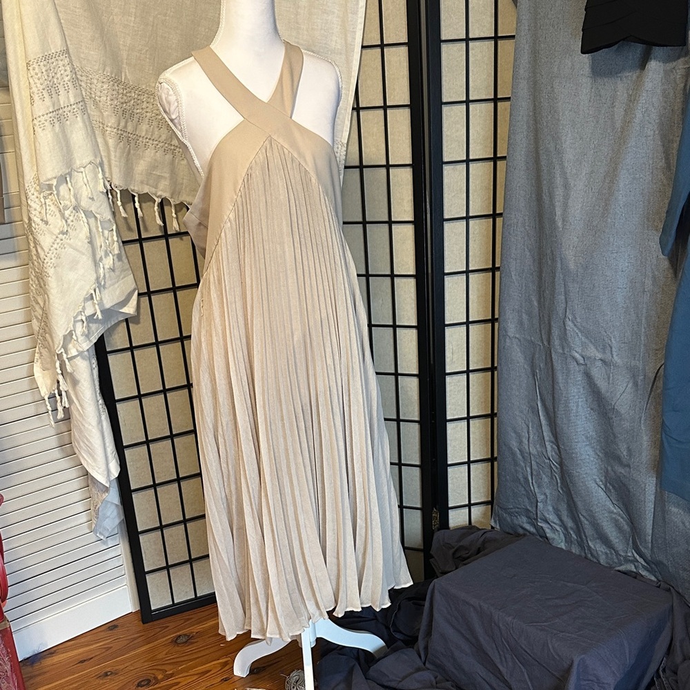 BCBGMaxAzria Eloise Pleated Midi Dress